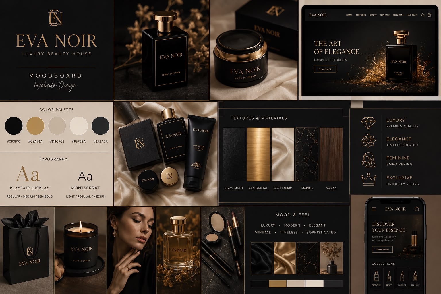 Eva Noir — brand style board