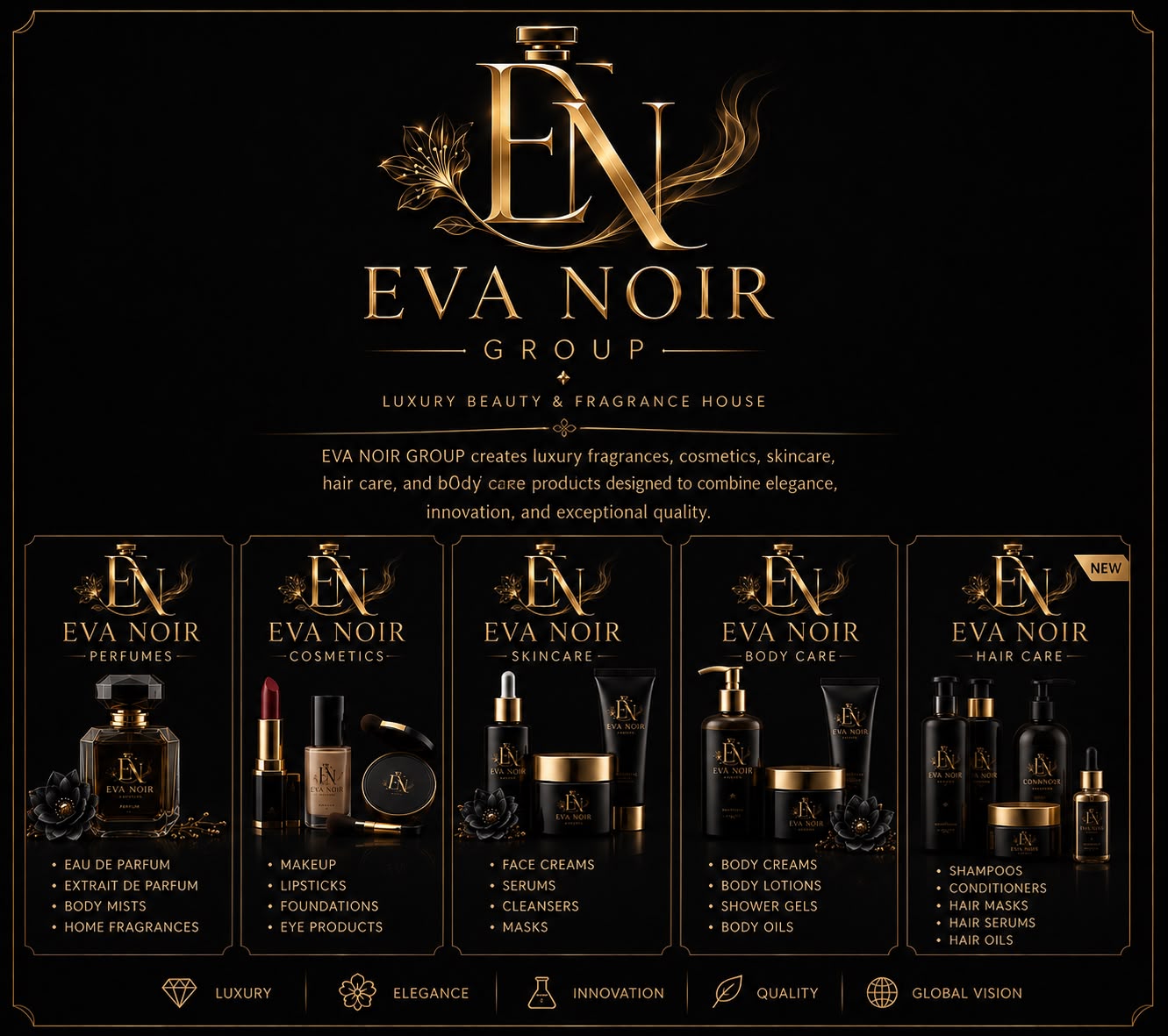 Eva Noir Group — house pillars