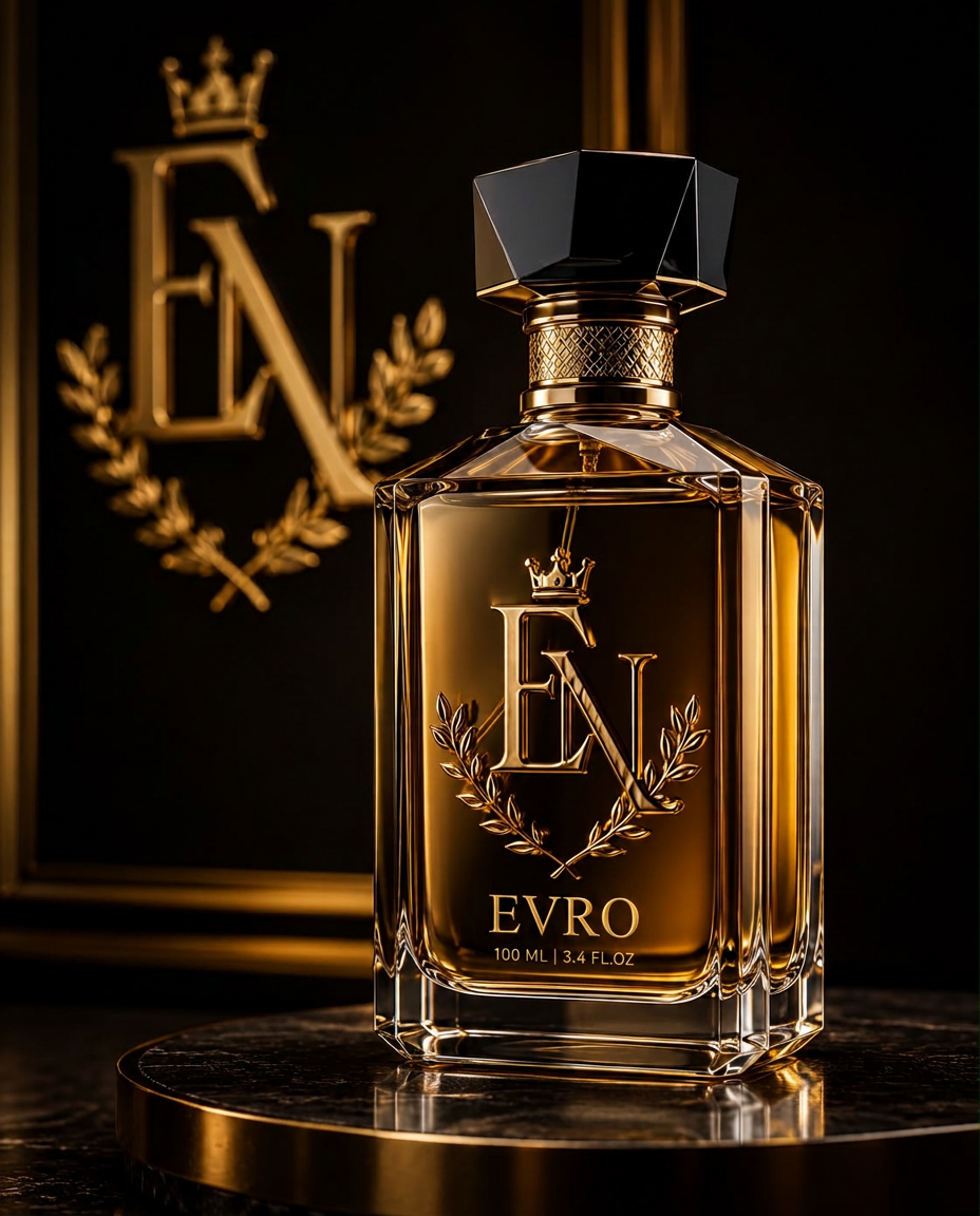 EVRO Eau de Parfum — signature decanter