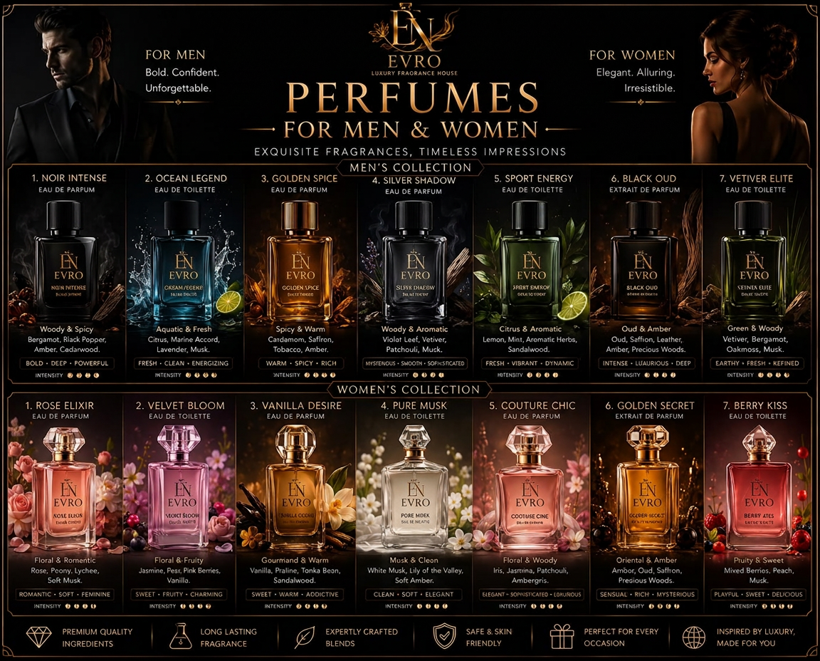 EVRO perfumes — full fragrance wardrobe
